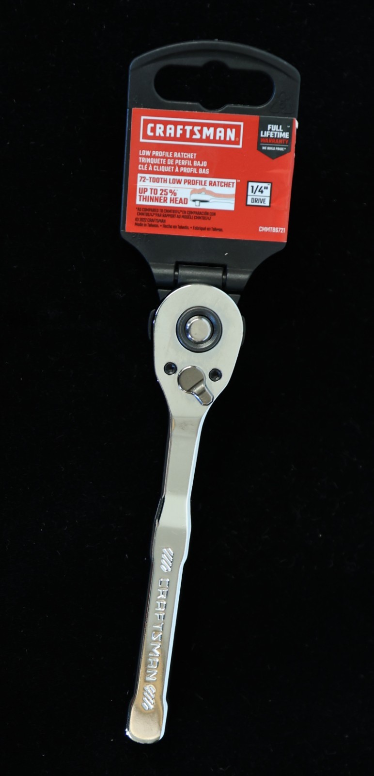 Craftsman 72 -Tooth 1/4-in Drive Full polish Handle Ratchet CMMT86721
