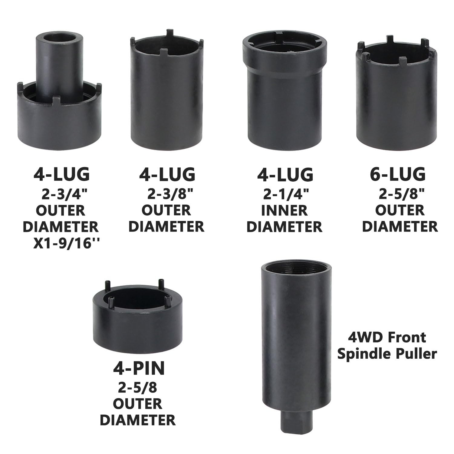 DPTOOL Spindle Nut Socket Tool Kit 6 Pcs Axle Lock Nut Socket Set 1/2” Drive …