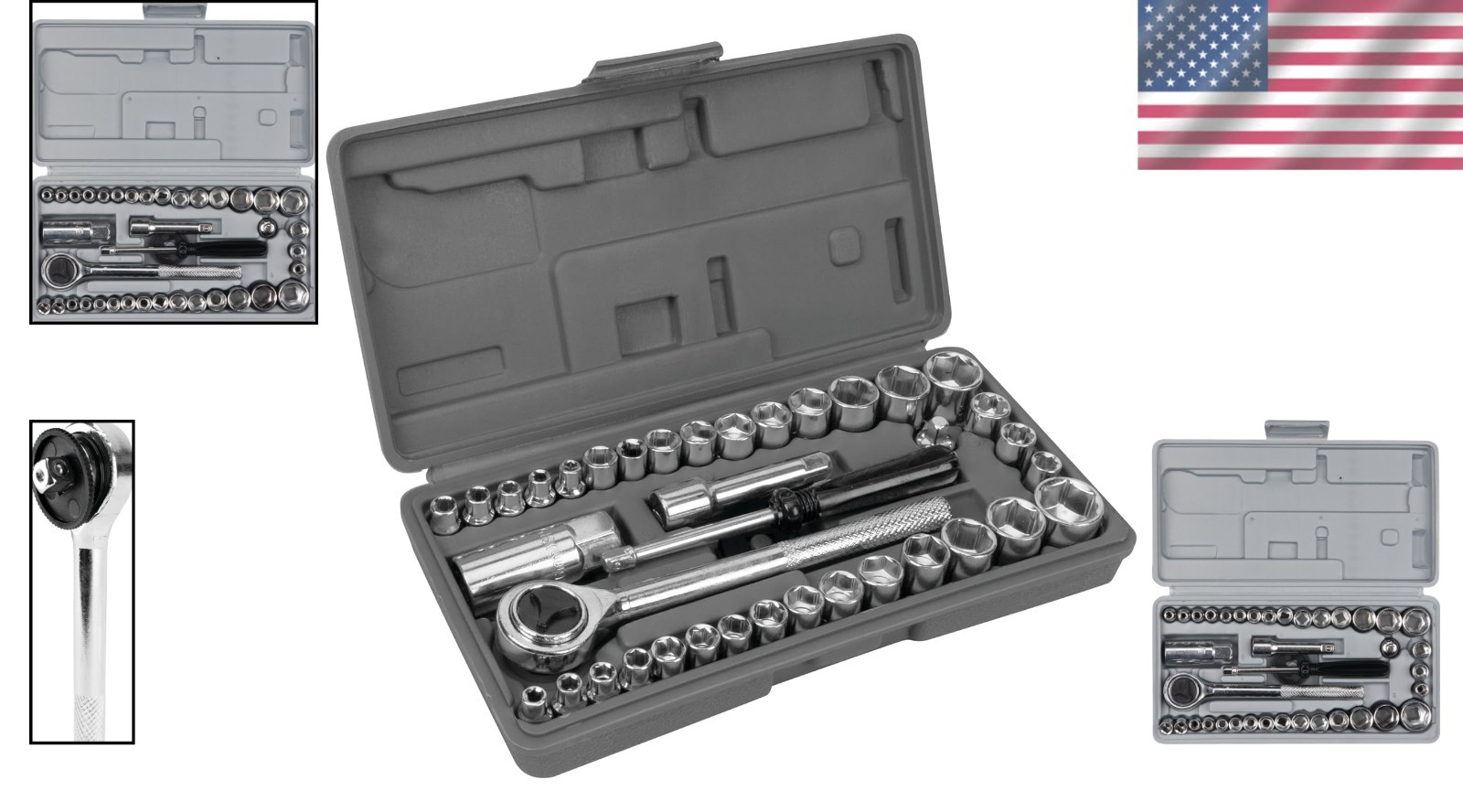 W1173 SAE/Metric 40-Piece SAE and Metric Socket Set, 1/4-Inch & 3/8-Inch Drive