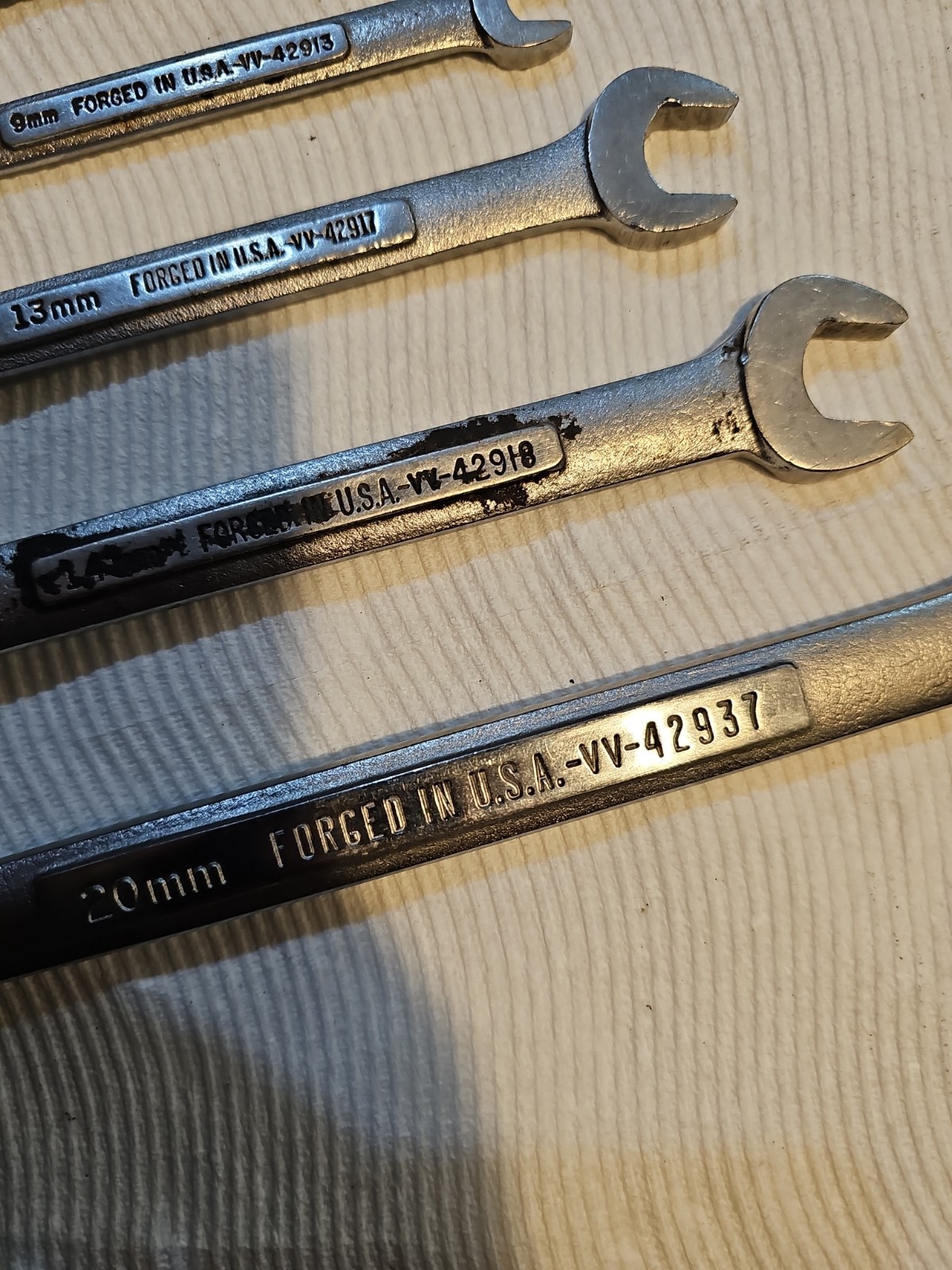 Vintage Craftsman USA -VV- Metric Wrench Lot 6mm 8mm 9mm 13mm 14mm 20mm 9-Pc