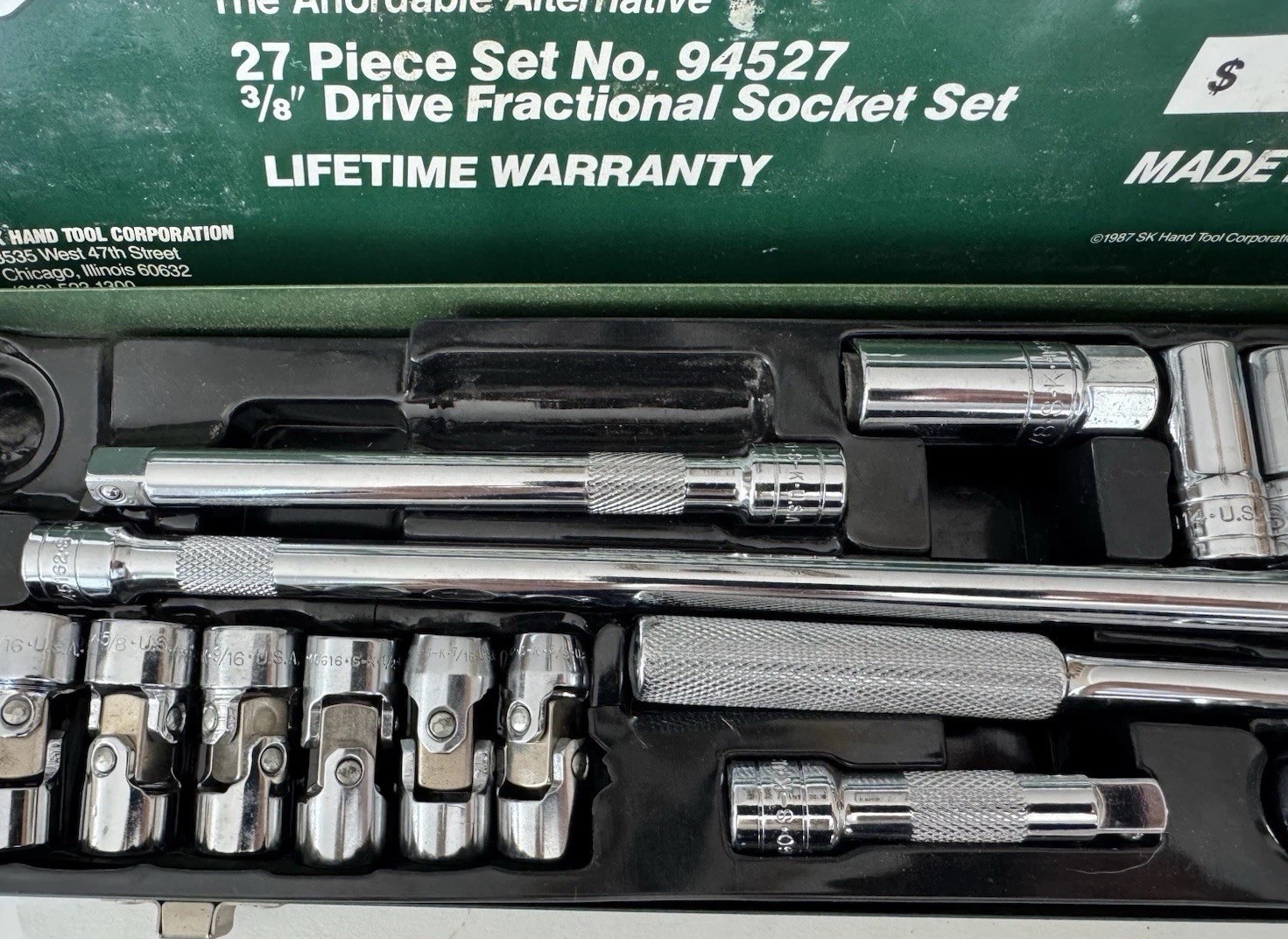 SK Pro Tools 94527 27 Piece 3/8-Inch Drive 6 Point 3/8” Fractional Socket Set