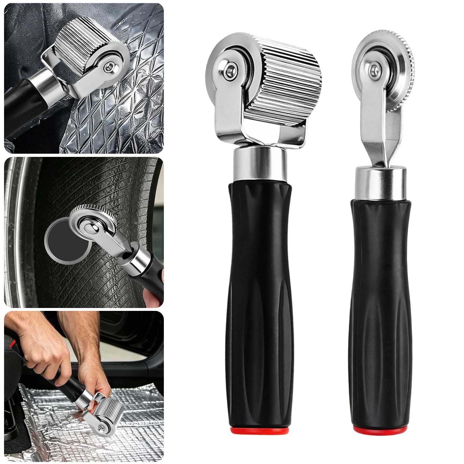 2 PCS Sound Deadening Roller Kit 6mm 40mm Steel Seam Rolling for Car Tire Repair