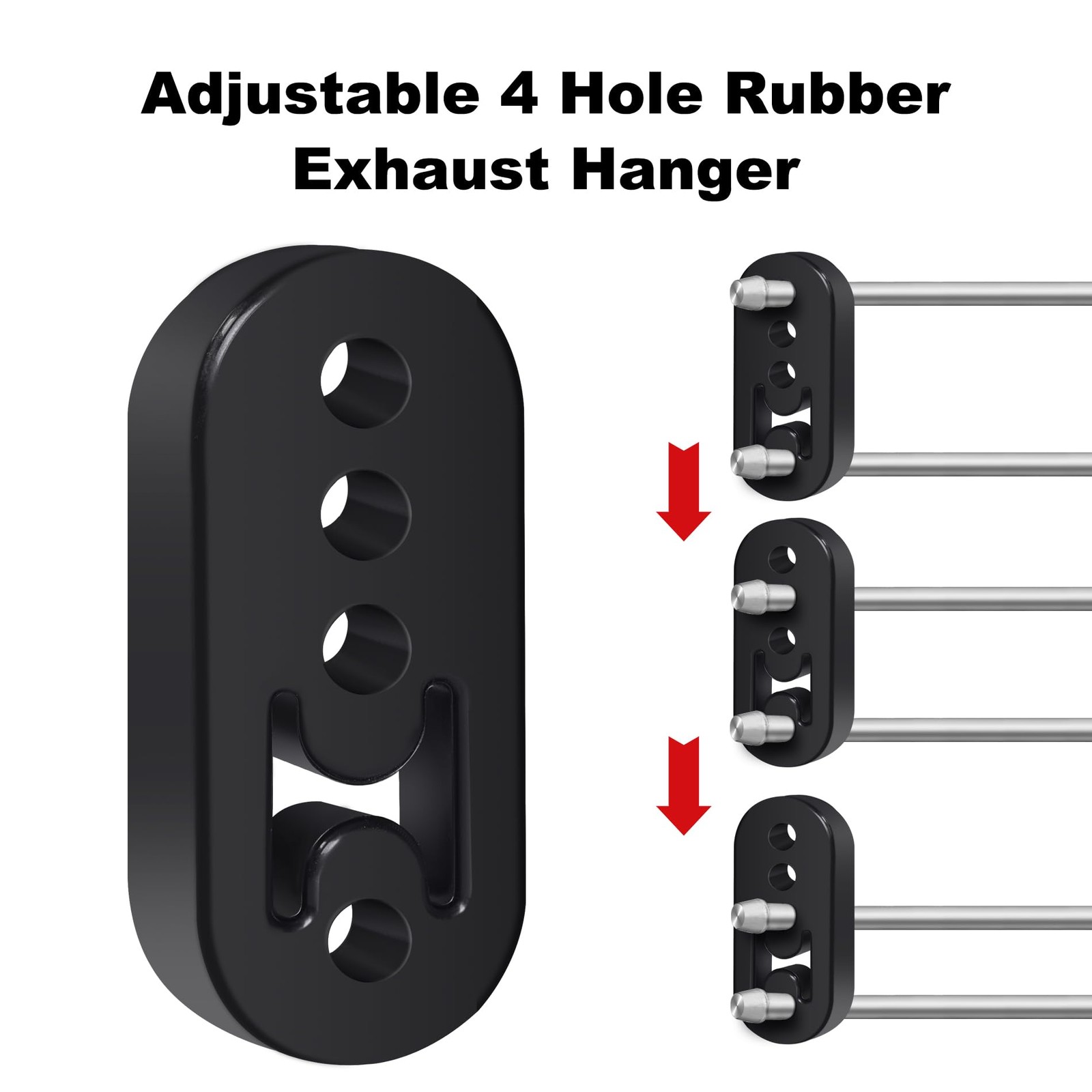 Exhaust Hanger Rubber Adjustable Insulator Bushing Mount 4 Holes Universal 4PCS