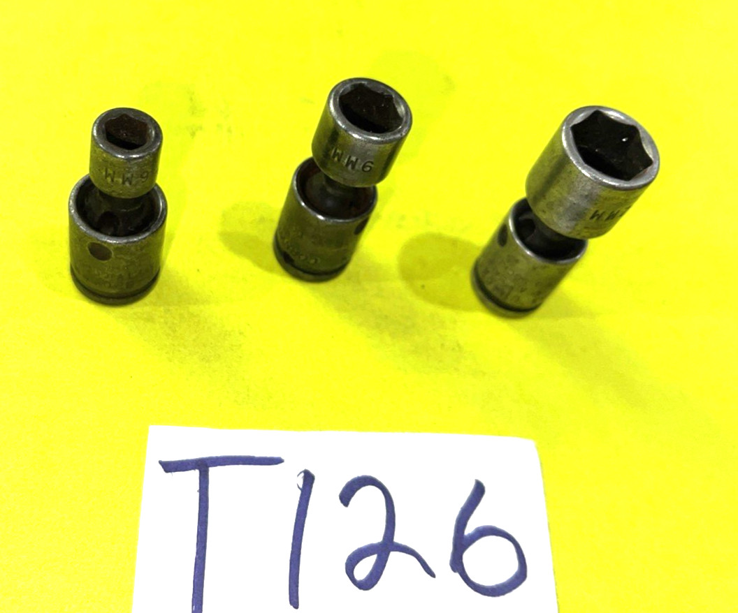 CORNWELL TOOLS 3 PIECE 1/4 DRIVE METRIC IMPACT SWIVEL SOCKETS 6, 9, 12MM