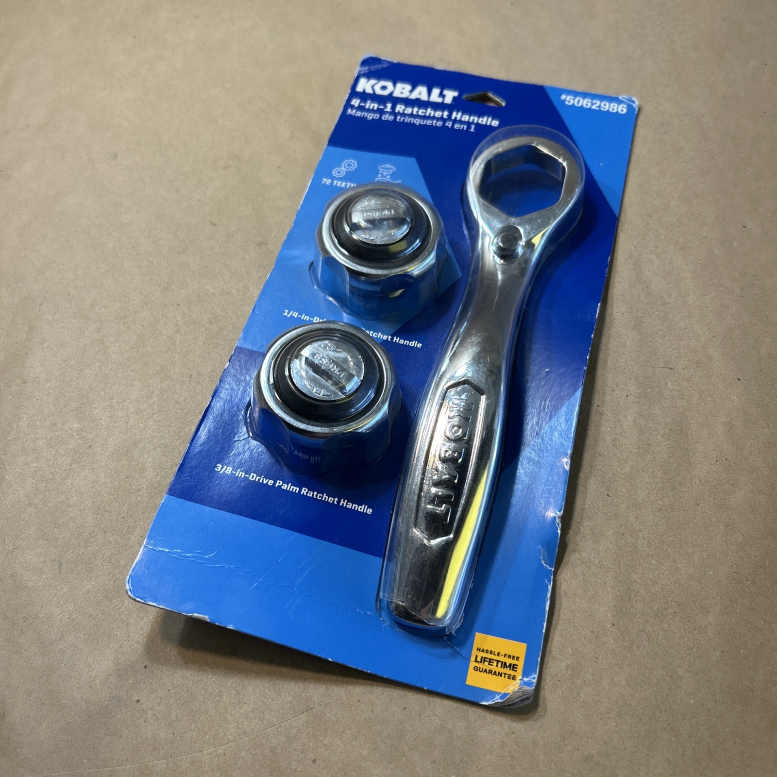 KOBALT 4-in-1 3/8 in & 1/4 inch Drive Palm Ratchet Wrench Handle Set # 5062986
