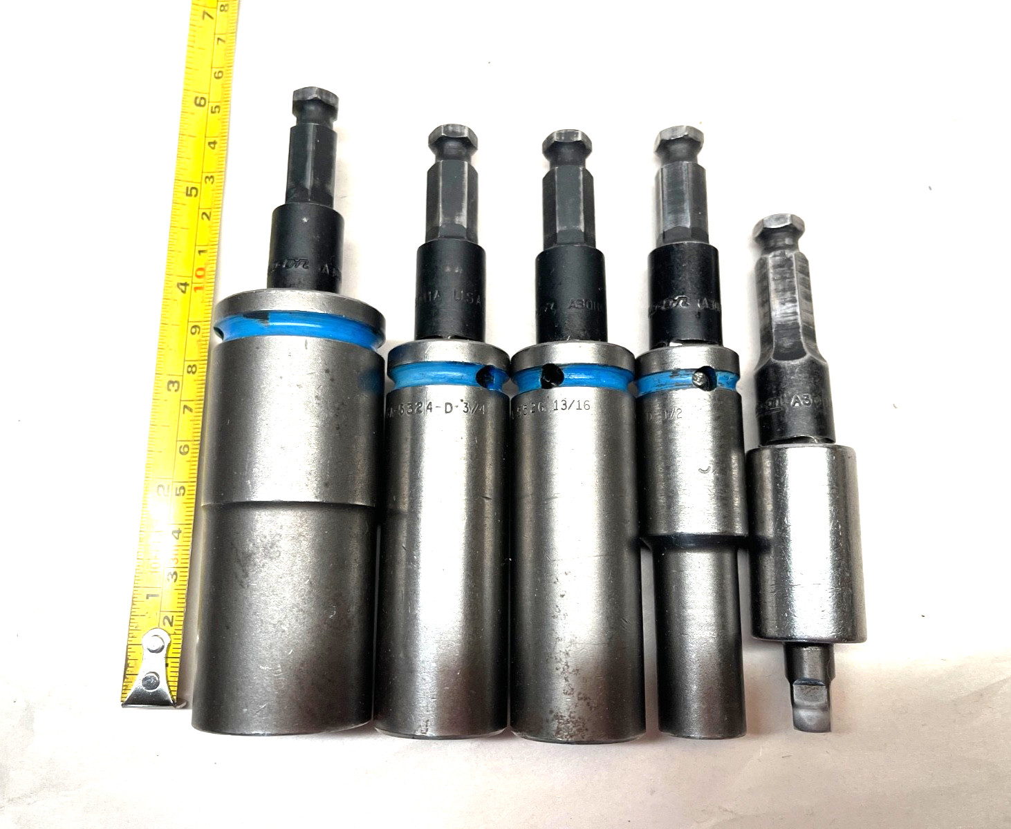 Mixed Lot of Snap-On USA A3011A Power Hex Shank & Apex Socket