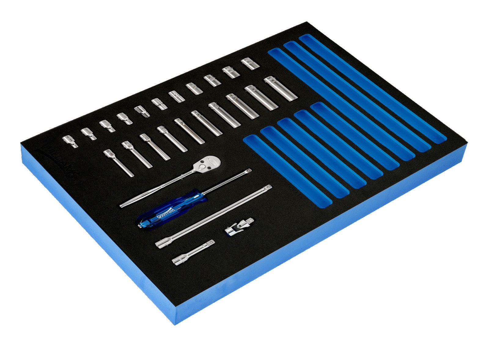 Williams JHWFWSM-26HF 26pc 1/4″ Drive 6pt SAE Standard Socket and Drive Tool Set