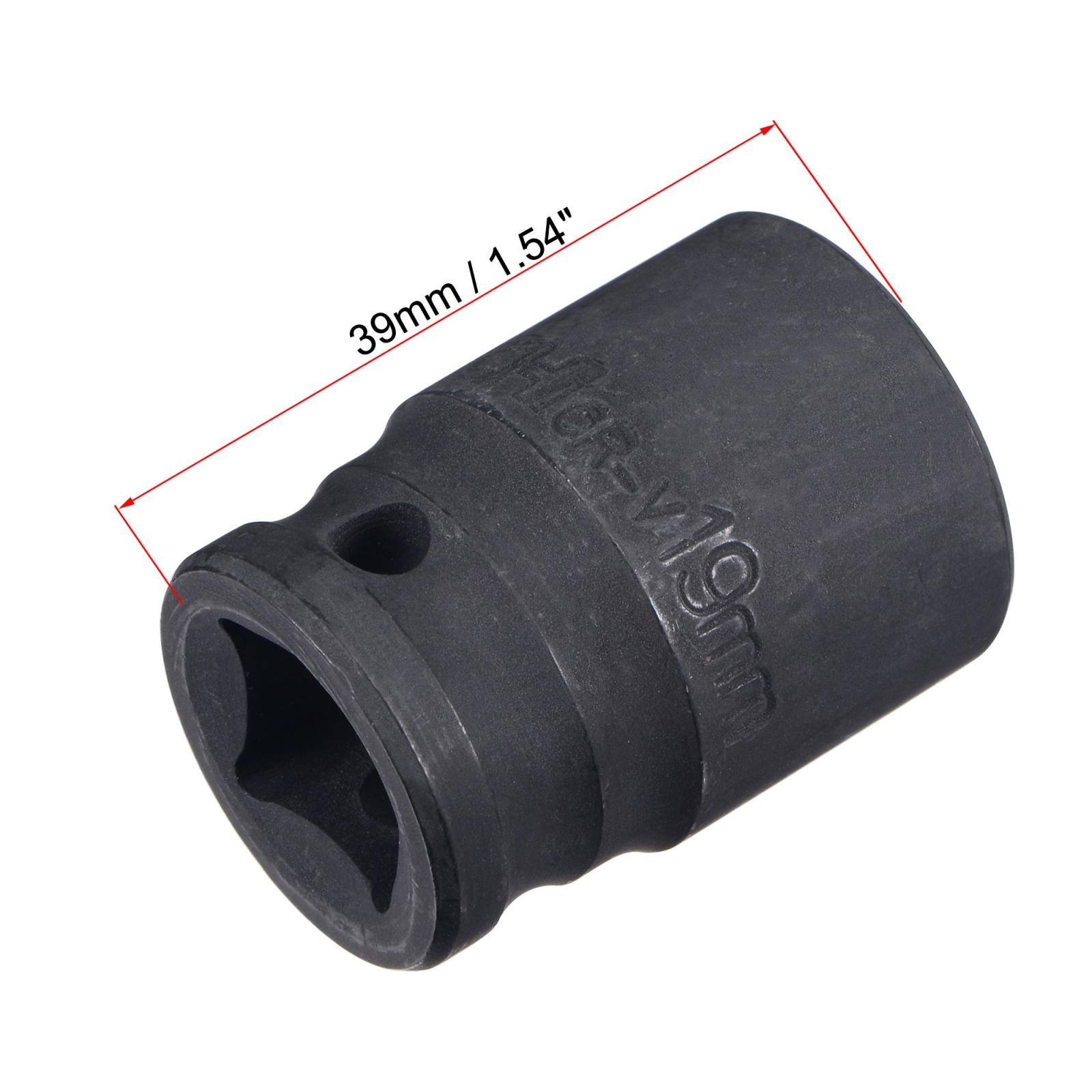 1/2″ Drive 19mm 6-Point Impact Socket CR-V 1.54″ Shallow Metric Sizes