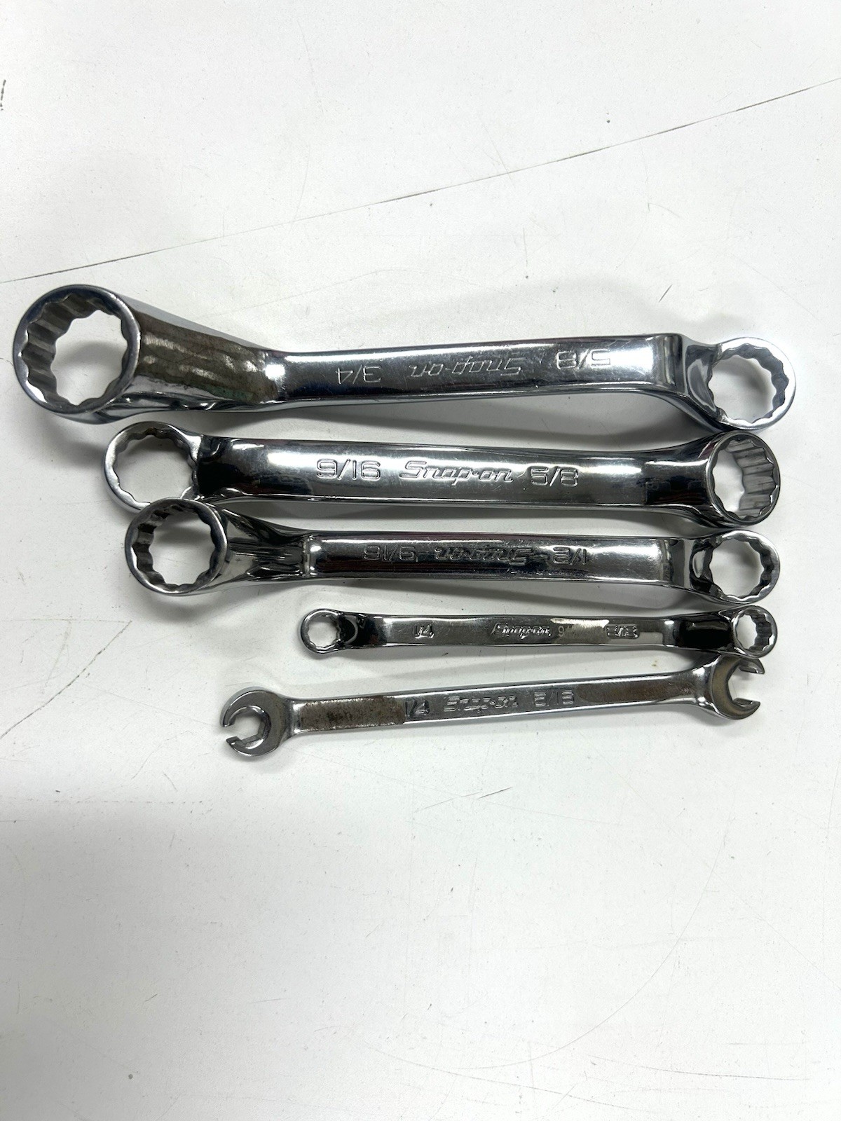 A-5299) Snap-on USA Box & Flare Nut Wrench Lot S103 S78 S71 No. 9 5-Piece