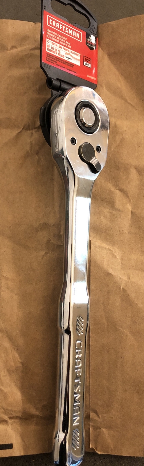 NEW Craftsman Low Profile Ratchet 72 Tooth Chrome 1/2″ Drive CMMT86723 Taiwan