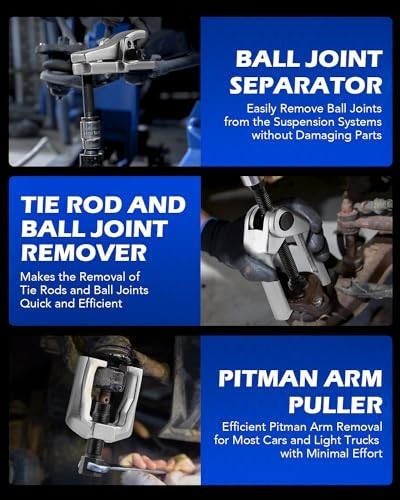 5 Piece Ball Joint Separator Tie Rod End Puller Pitman Arm Tool Kit ABS Case