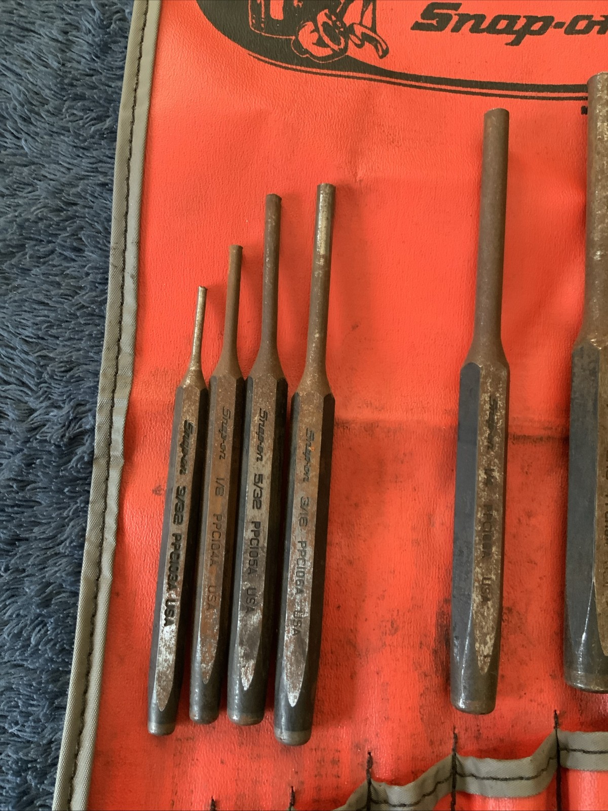 Snap On 6pc Punch Set….missing 1 In Set….surface Rust….
