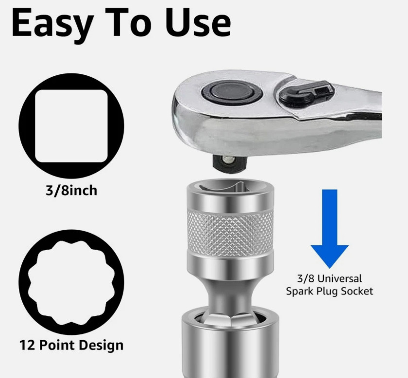 New 14MM 16MM Thin Wall Magnetic Swivel Spark Plug Socket 12-Point Removal Tool