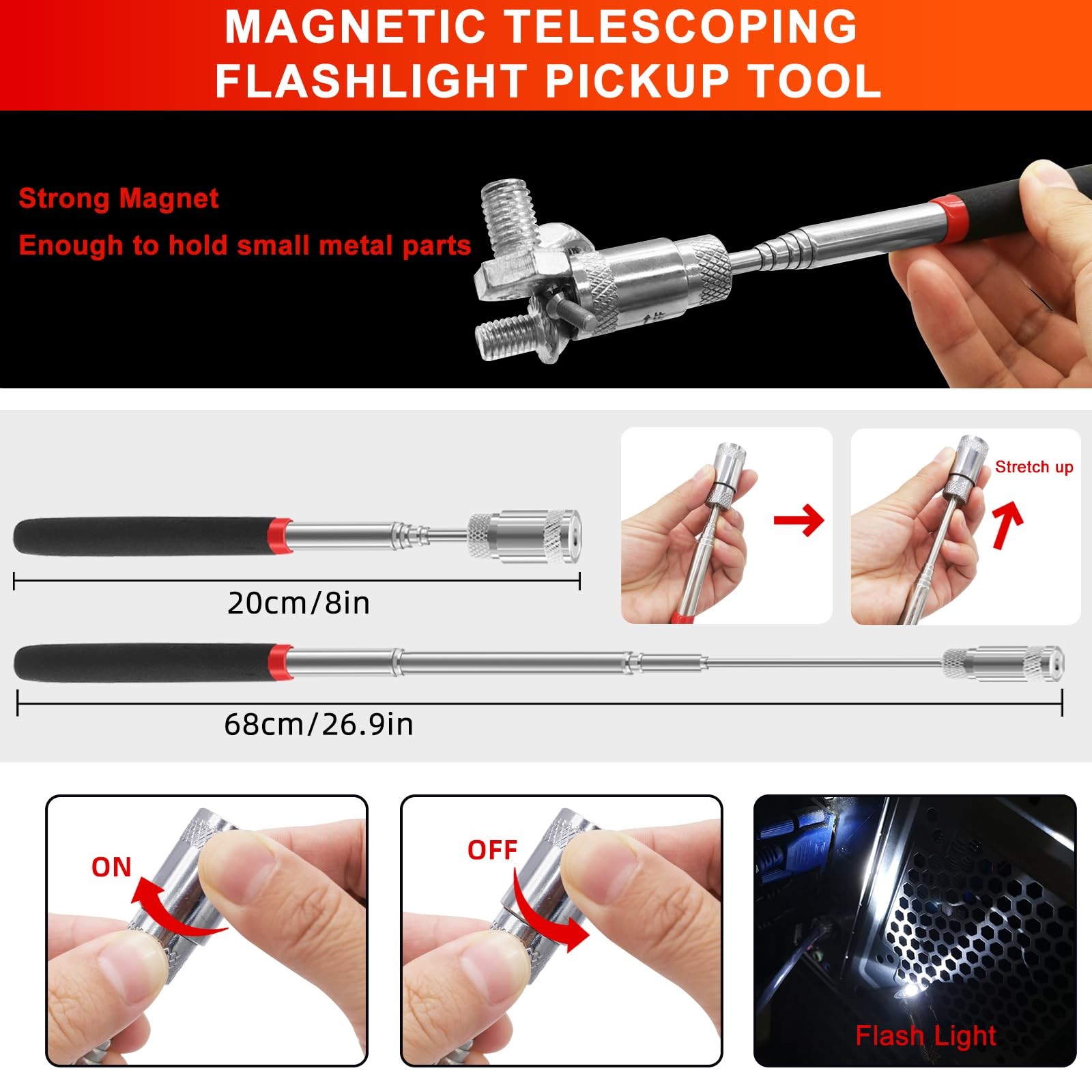 13 Pcs Precision Pick and Hook Tool Set with Clip Removal Plier Rivets red