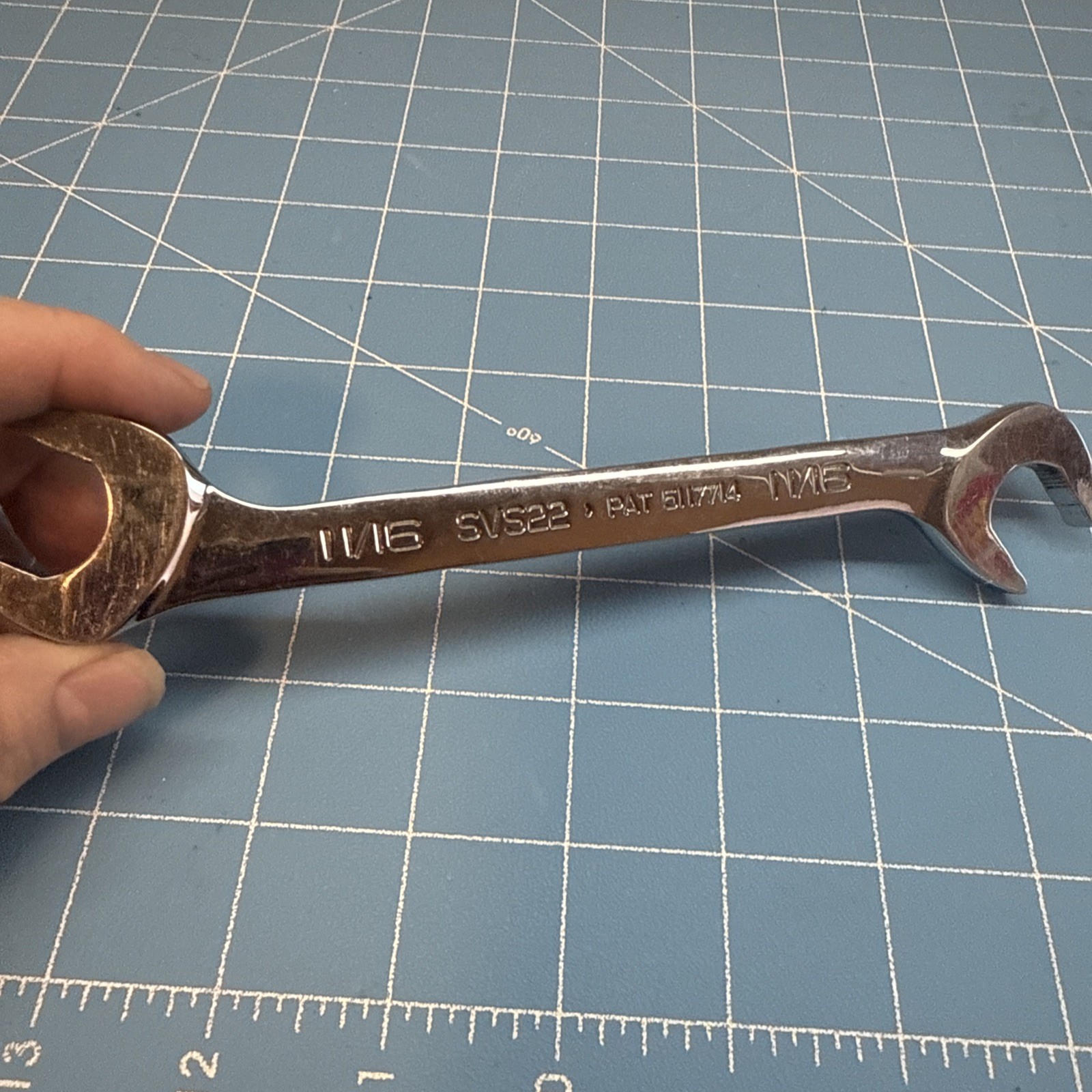 Snap On 11/16″ 4-Way Flank Drive Plus Angle Wrench SVS22 MINT