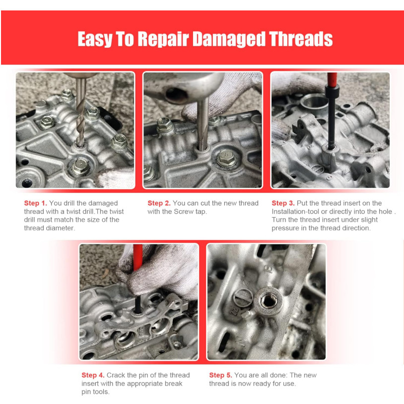 M10x1.25 Thread Repair Kit HSS Drill Helicoil Repair Kit Metric High Quality NEW