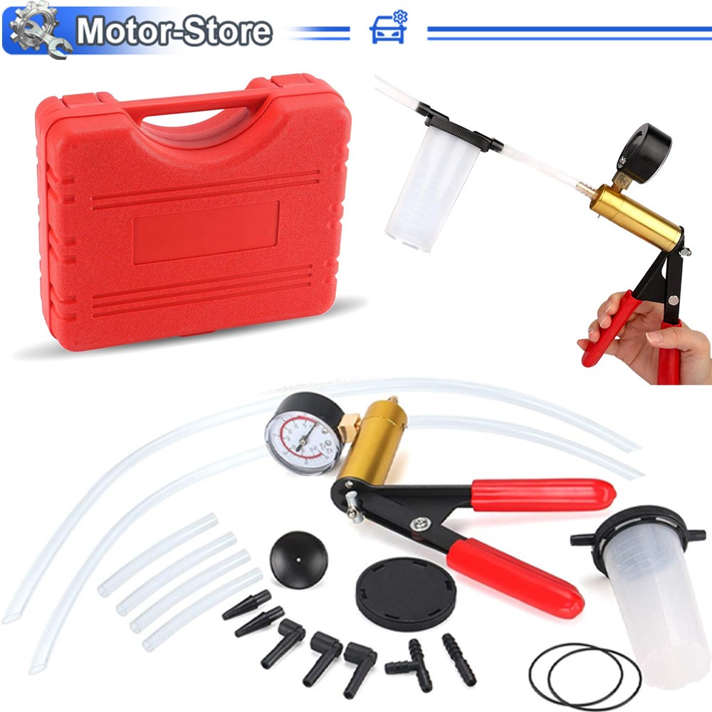 Hand Held Vacuum Pressure Pump Tester Set Brake Fluid Bleeder Bleeding Kit W/Box