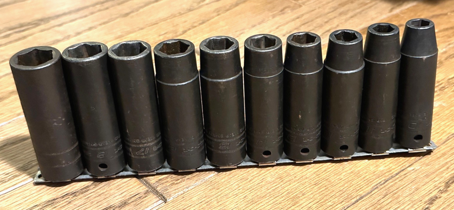 🇺🇸 Snap On Tools USA 10mm-19mm 1/2” DR Metric IMPACT Deep Socket Set Lot 6PT