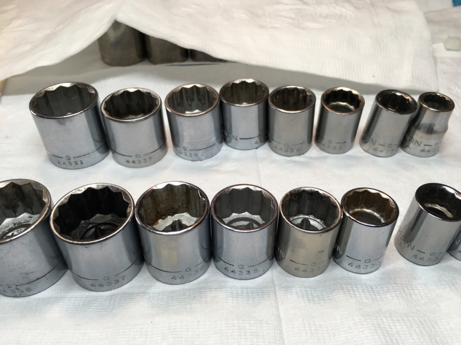 CRAFTSMAN 3/8 Drive SAE 12pt Socket 3/8-13/16 Shallow 8pc USA 🇺🇸 “G” L650-G