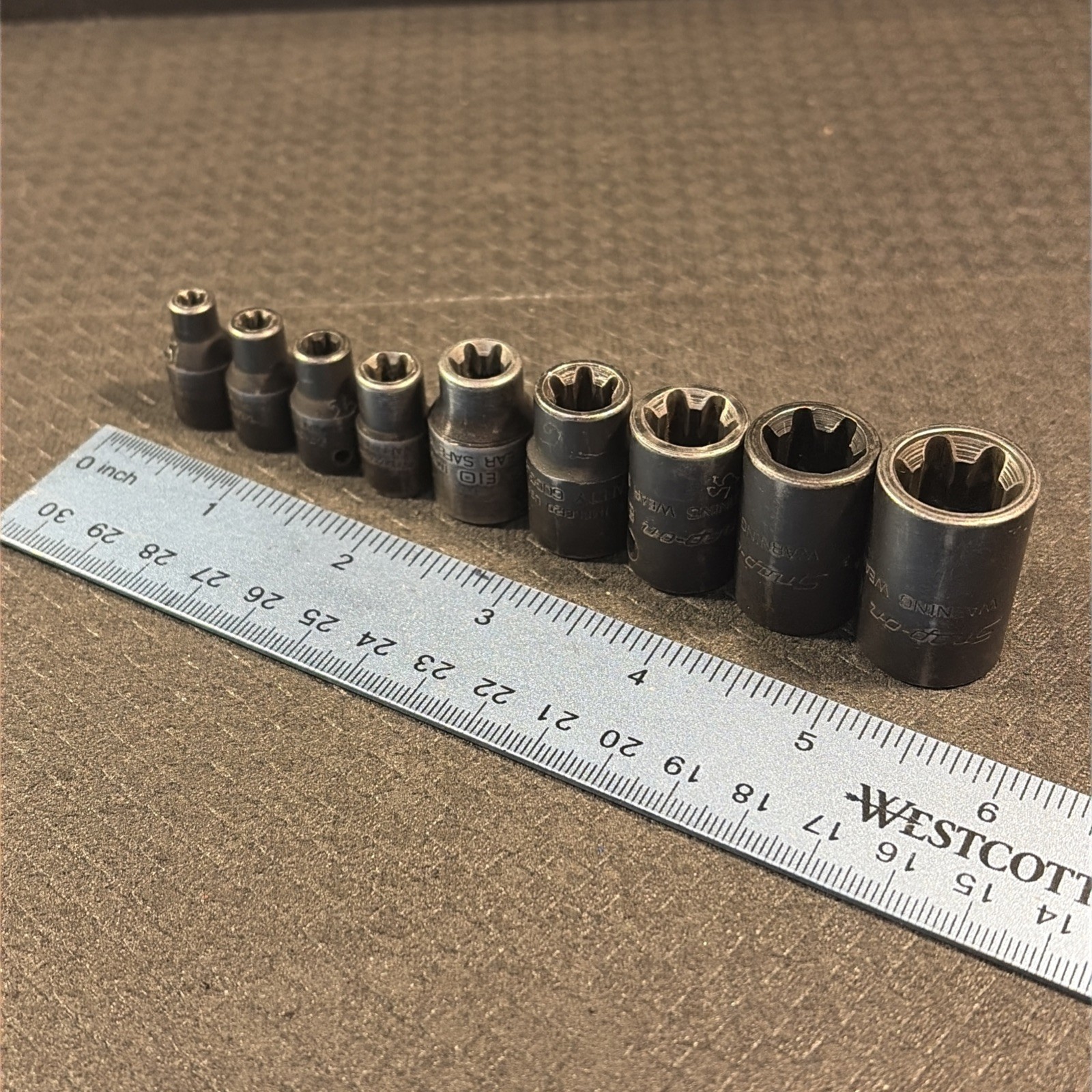 9 Snap-On Impact Socket 1/4”-3/8″ Drive E5 6 7 8 &E10 12 14 16 18 Shallow E TORX