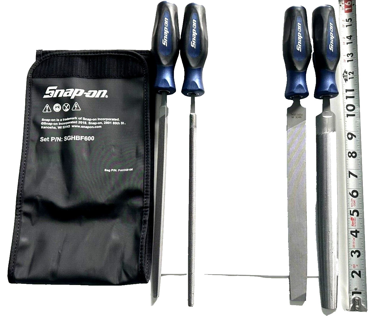 Snap-on Tools 4-Piece POWER BLUE Mixed File Set SGHBF600AMB PORTUGAL NEW