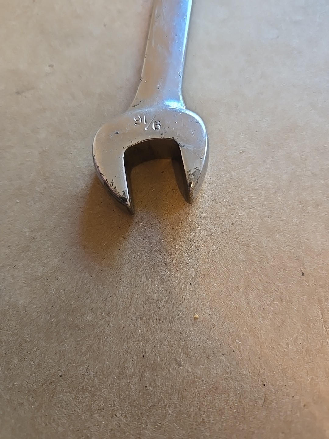 Snap On 9/16″ 6PT SAE Chrome Open/Flare Nut End Combination Wrench RXS18
