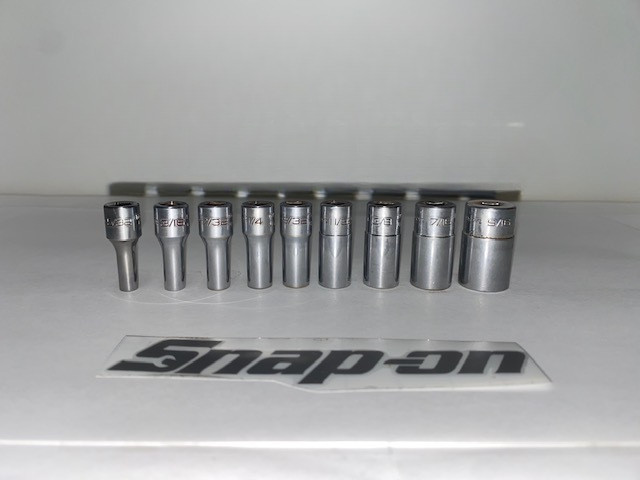 Snap-On 110TMSY 9pc 1/4″ Drive 6-Point SAE Flank Drive® Semi-Deep Sockets