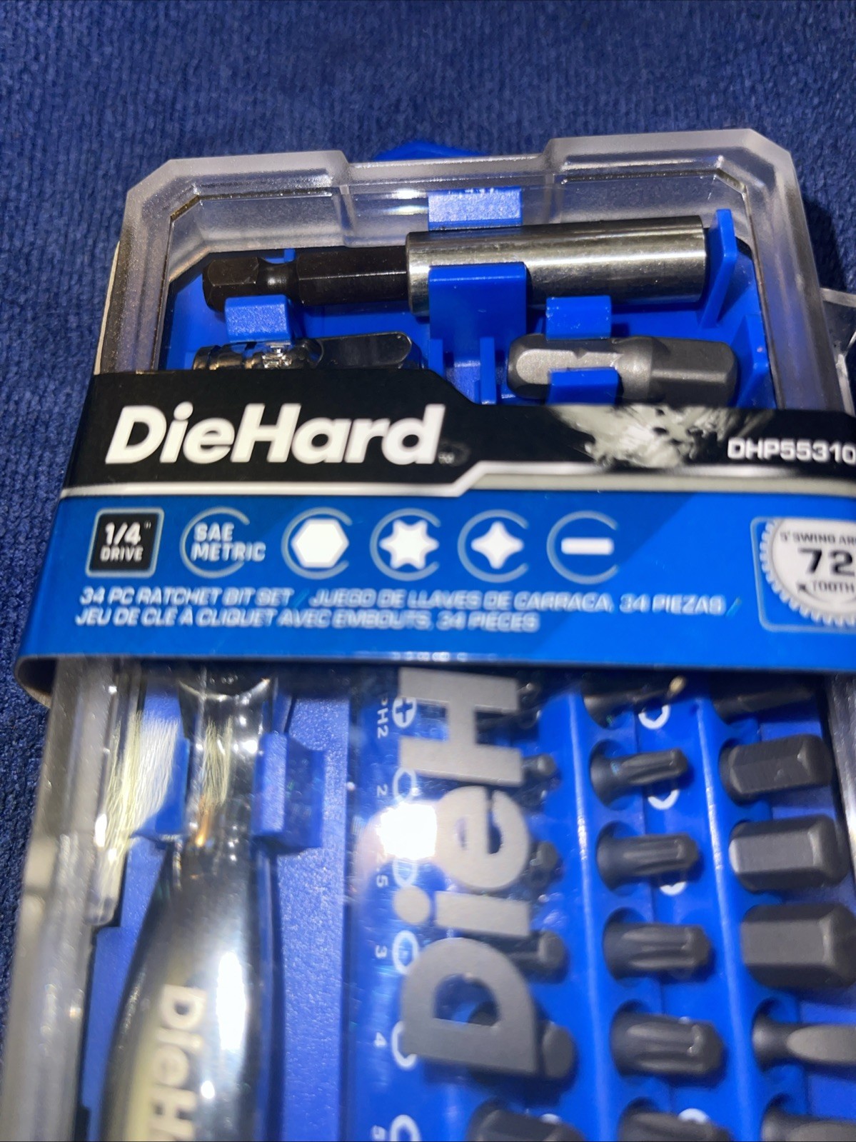 Die Hard 1/4 Drive 34 Pc Ratchet And Bit Set