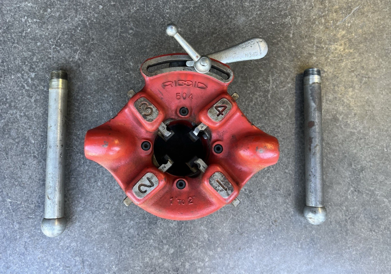 RIDGID 504 Quick Opening 1″ – 2″ NPT Manual Pipe Threading Threader Die Tool USA