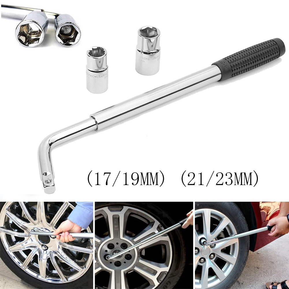 4 Way 17/19mm 21/23mm Telescoping Tire Lug Nut Wheel Wrench Universal Nut Socket