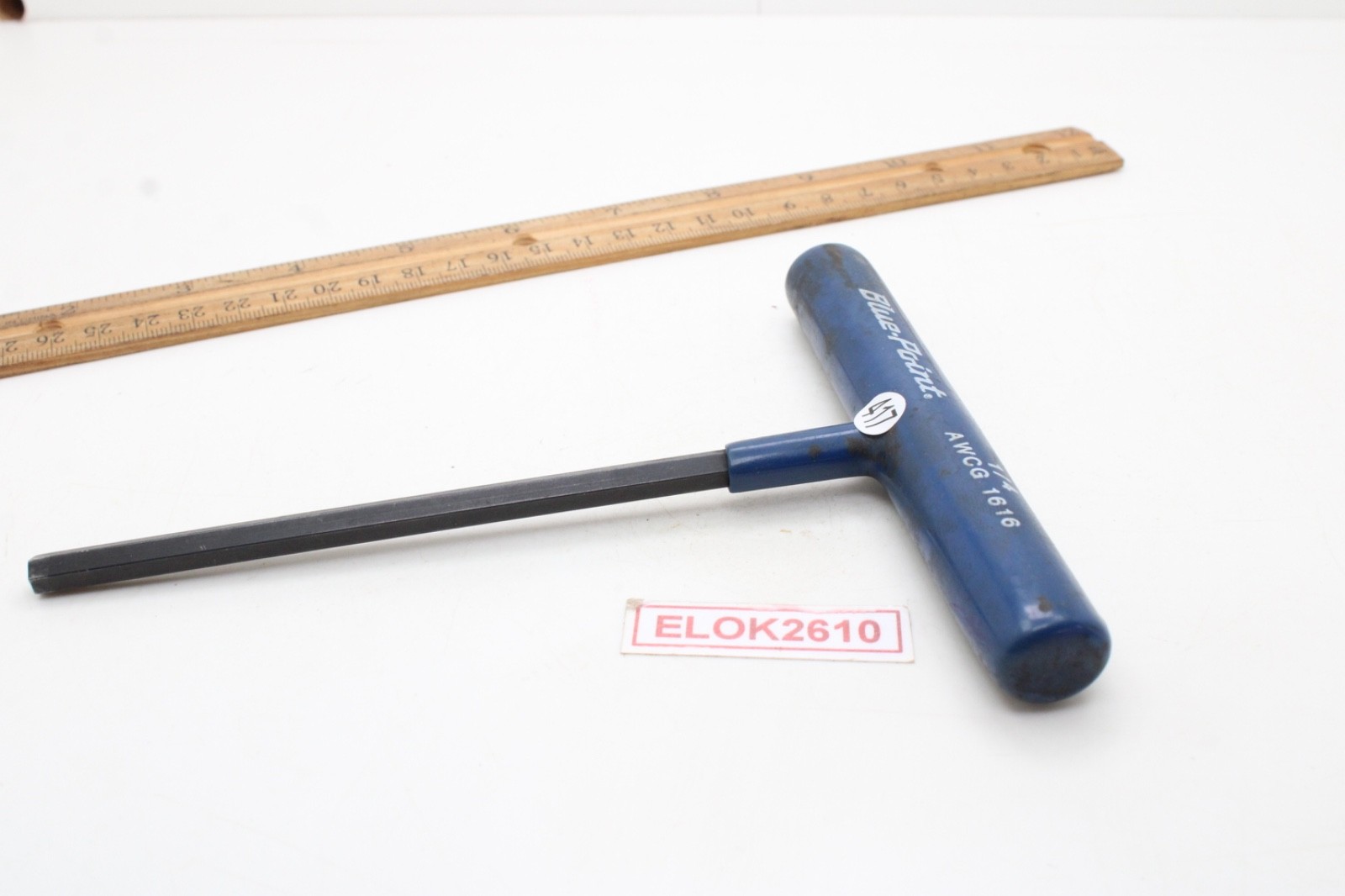 Blue-Point AWCG1616 1/4″ 6 Point Blue Rubber Handle Hex Allen Key T Handle USA