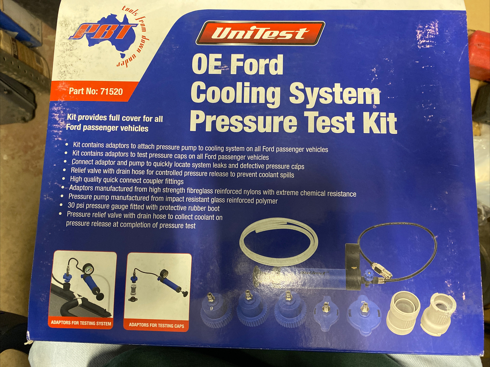 Private Brand, OE Ford Cooling System Pressure Test Kit, Part #PBT71520 – NEW