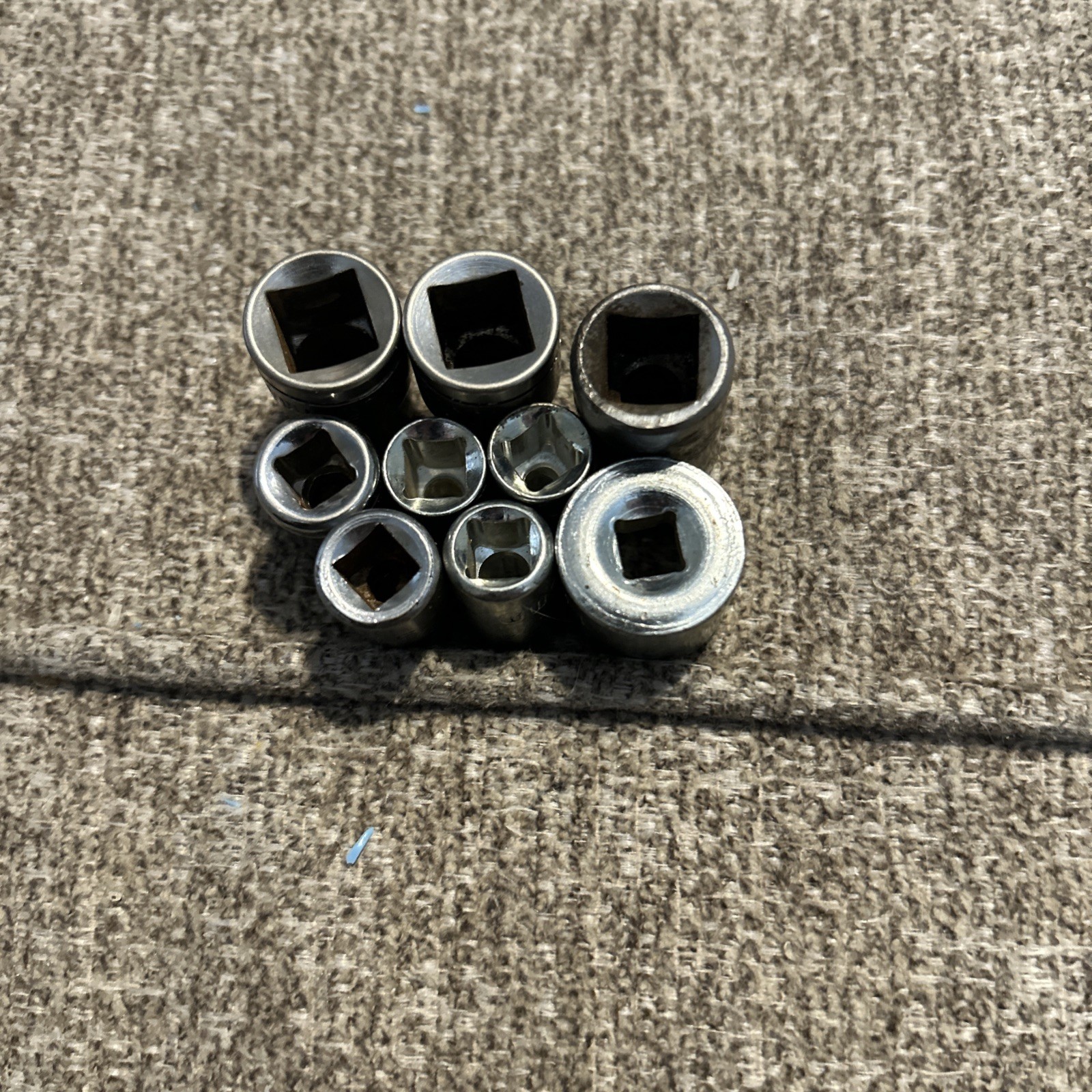 Lot of 9 Sockets METRIC ASSORTED Sizes 4.5 5 7.5 9-(x2) 10 11 12 14
