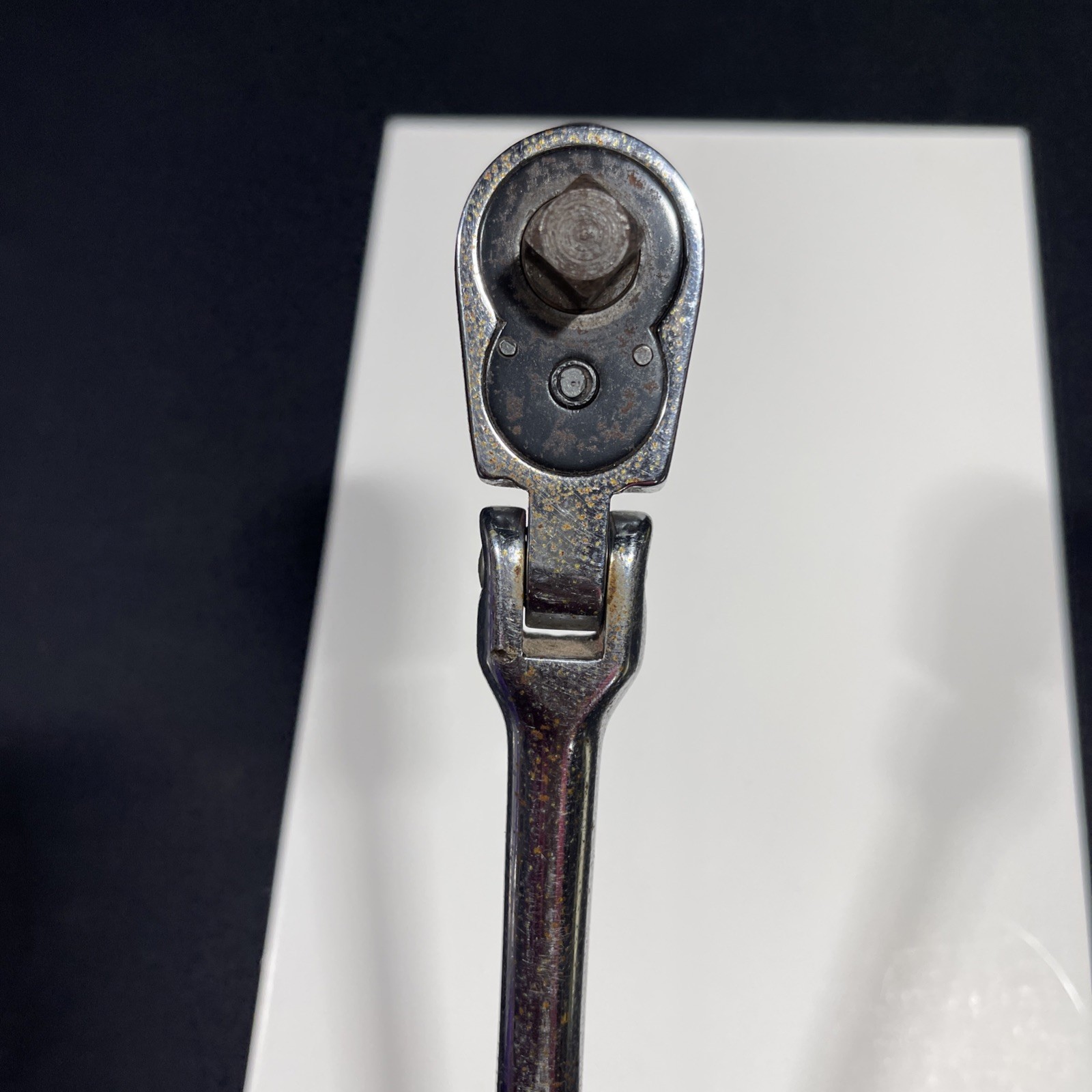 Snap/On F731 – Chrome 3/8″ DR., 11-1/4”LONG HANDLE, FLEX HEAD, RATCHET