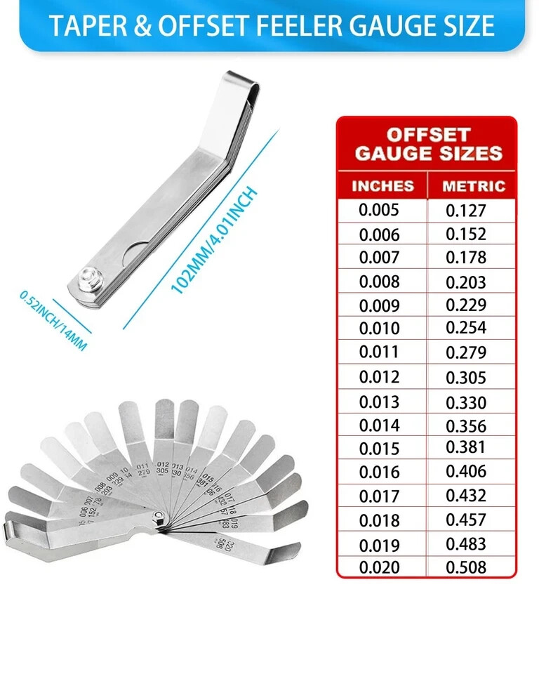 Feeler Gauges – 32 Blades Gauge Set Stainless Steel Dual Marked…