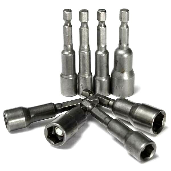 HEX NUT DRIVERS 8pc 1/4″ Magnetic Socket 6 7 8 9 10 11 12 13mm Scaffolders Set