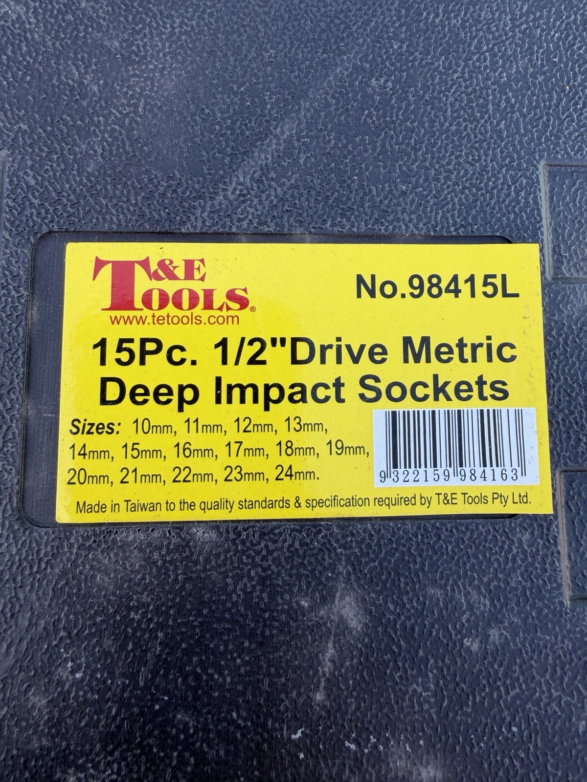 T&E Tools 1/2″ Drive 15pc Metric Deep Impact Socket Set 10-24mm – No. 98415L