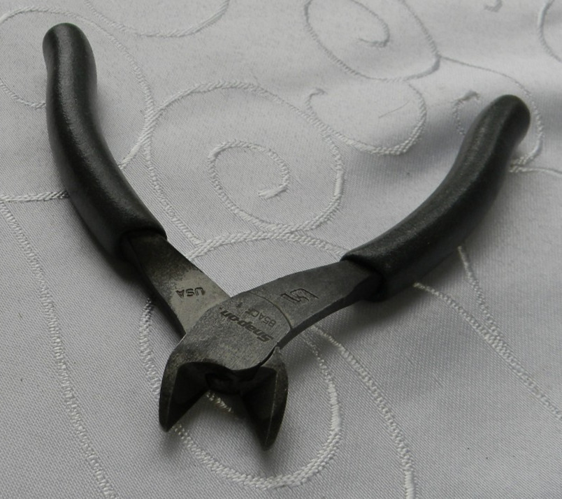 SNAP-ON 5″ LONG DARK TITANIUM VINYL GRIP VECTOR EDGE DIAGONAL CUTTER #85ACF