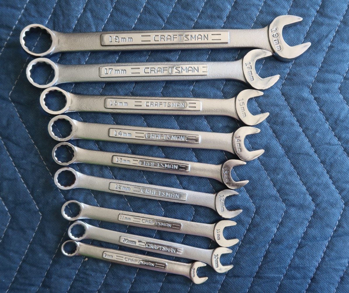 9 – Craftsman Metric Combinations Wrenches -VV- See description for sizes. USA