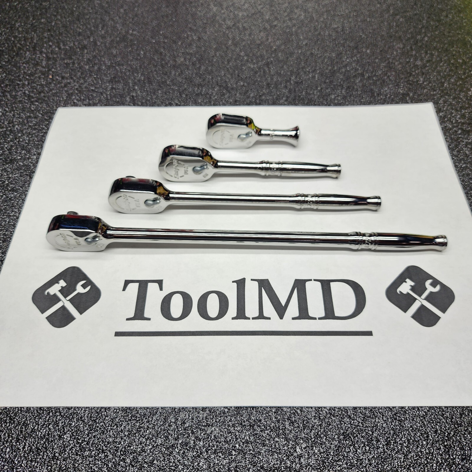 Snap-on Tools USA NEW 4pc 1/4″ Drive Fine Tooth Chrome Handle Ratchet Lot Set
