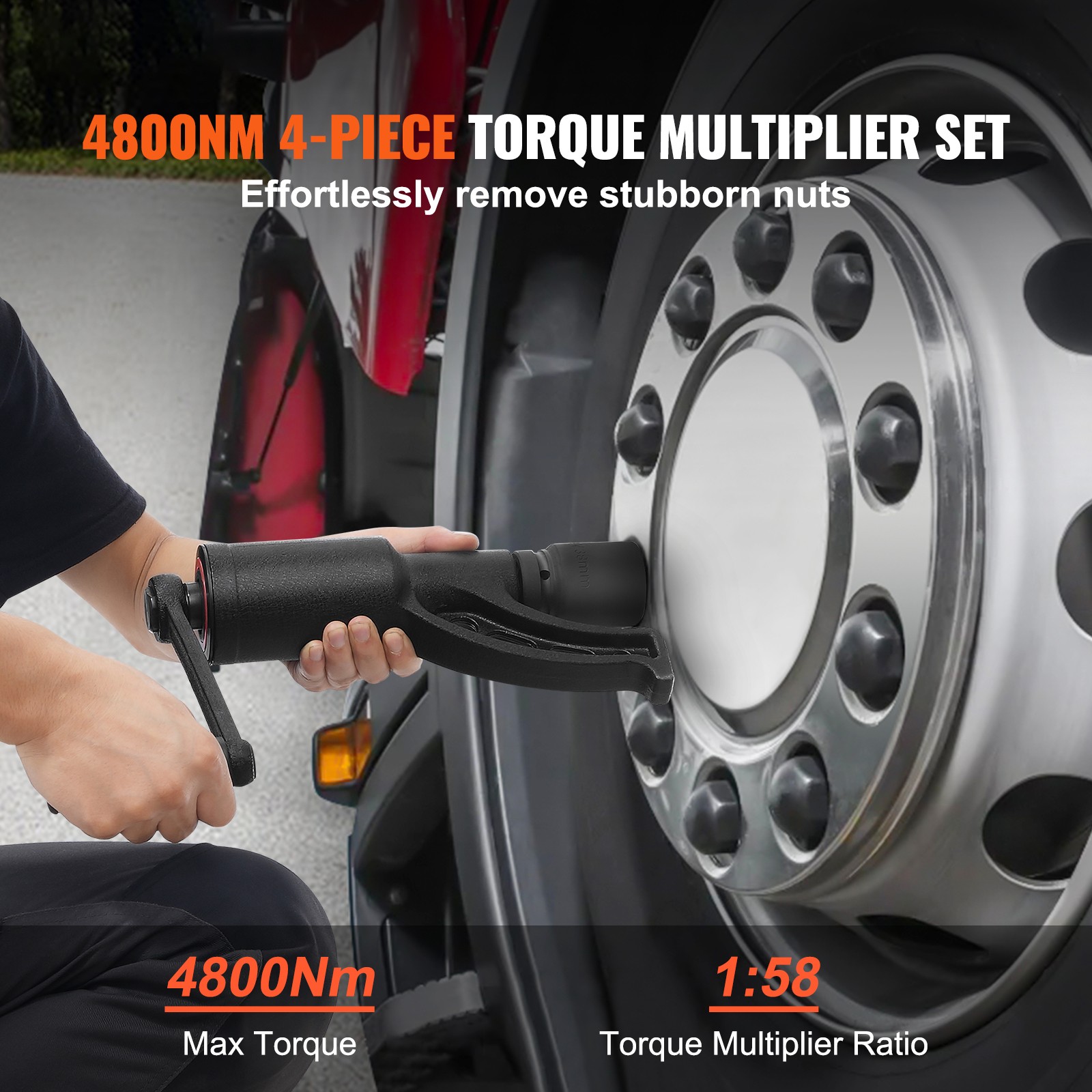Uimoso Torque Multiplier Wrench Set 1″ Drive 1:58 with 4 Lug Nut Sockets