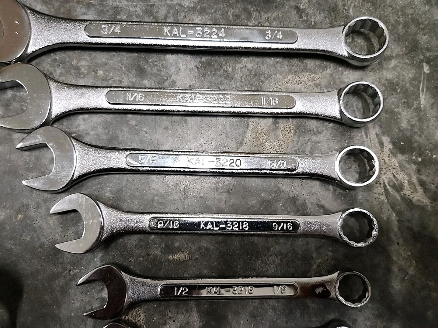 12Pc SAE Combination Wrench Set 1/4”-3/4″ KAL JAPAN