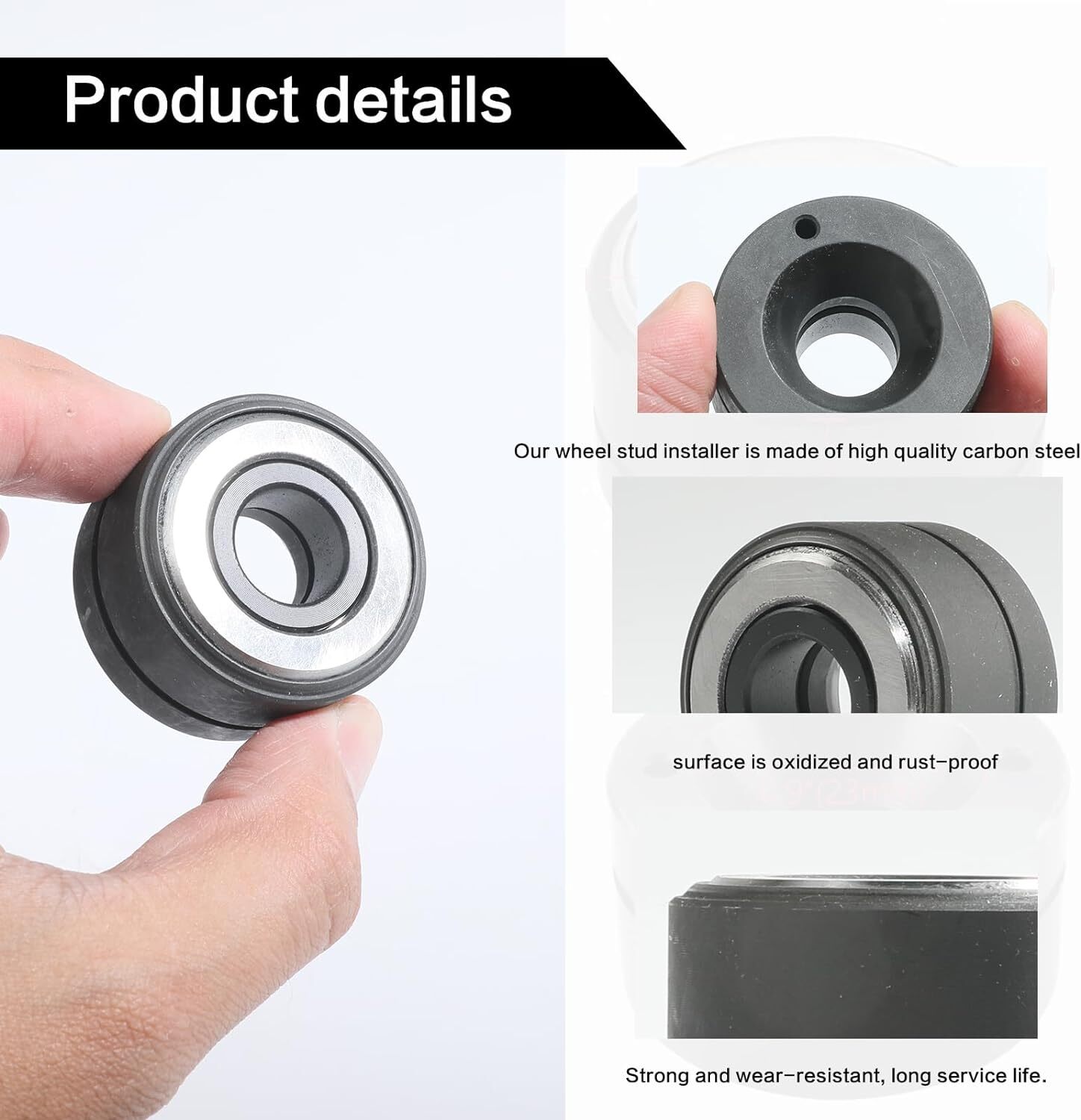 Wheel Stud Installer Tool Corporation for 22800 Tire Bolts Install Replace Black