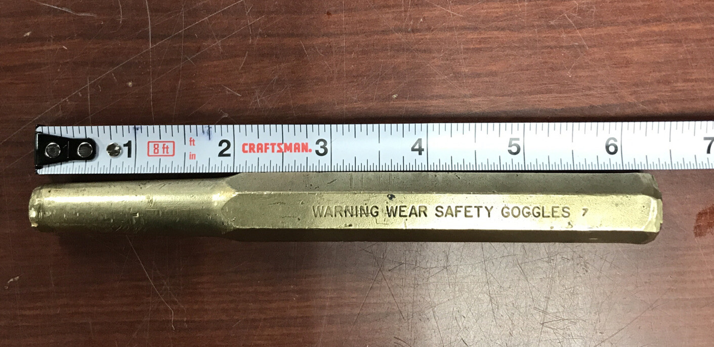 Snap-On Tools 6-5/16″ Brass Tapered Punch PPC1001 Underline Logo Made in USA