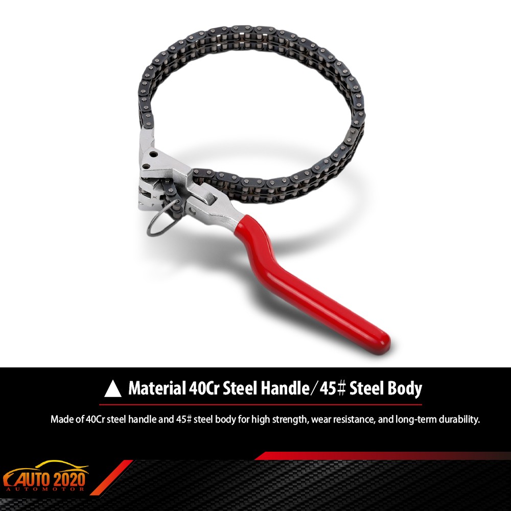 60-160mm Heavy-Duty Ratcheting Chain Wrench Oil Filter Change Pipe Fittings