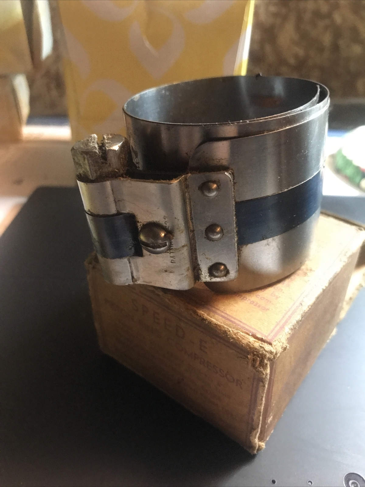 Vintage Speed-E Piston Ring Compressor Tool 2 1/2” To 5” In Original Box