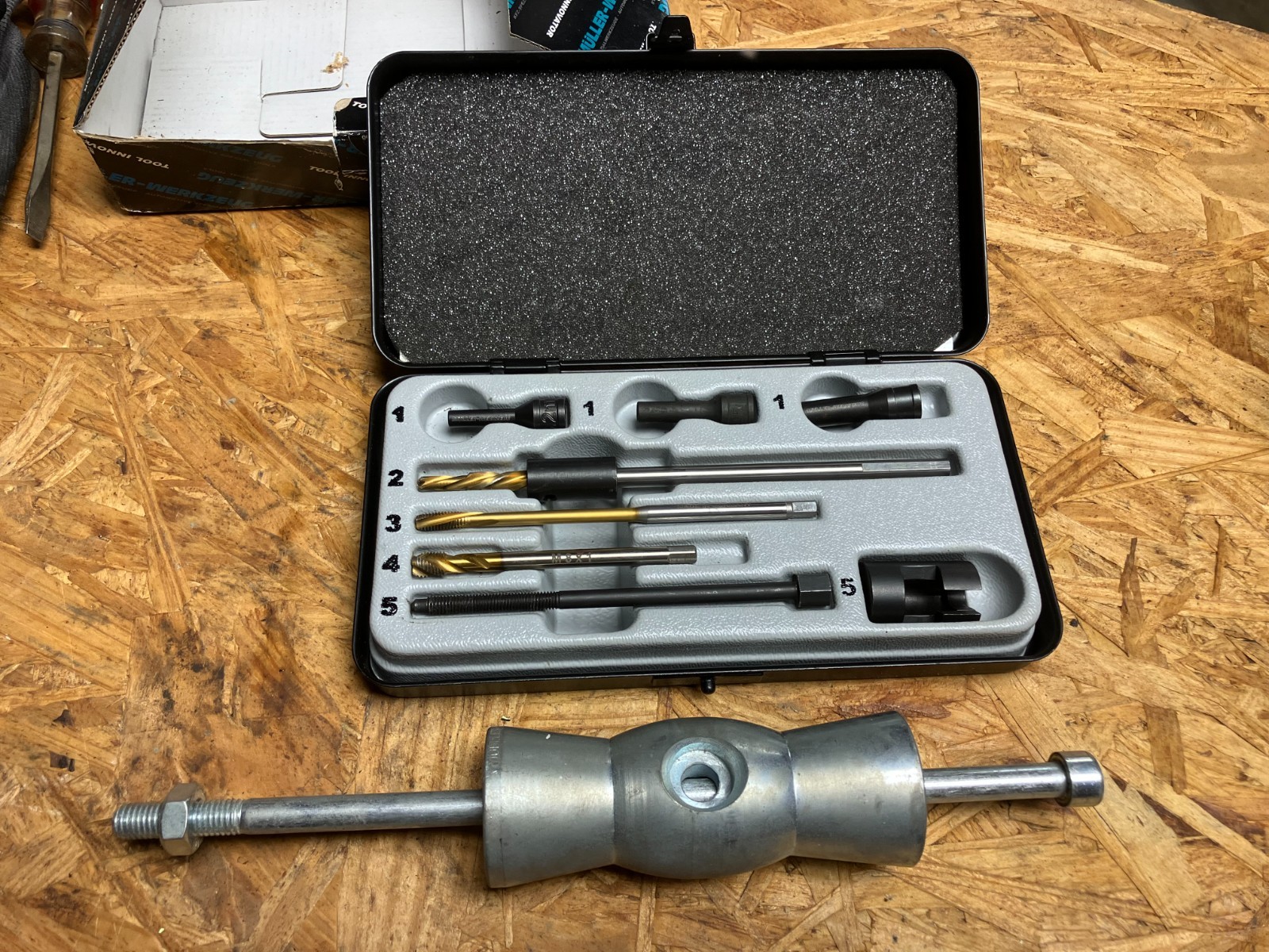MUELLER-KUEPS 600 248 Glow Plug Drill Kit – M8X1 W/ Slide Hammer