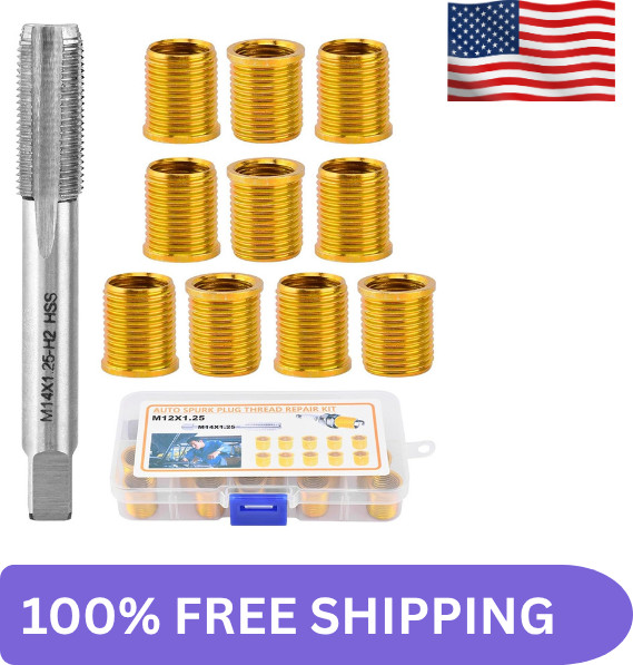 12Mm X 1.25 Helicoil Kit, m12x1.25 Spark Plug Thread Repair kit 12 Insert m…