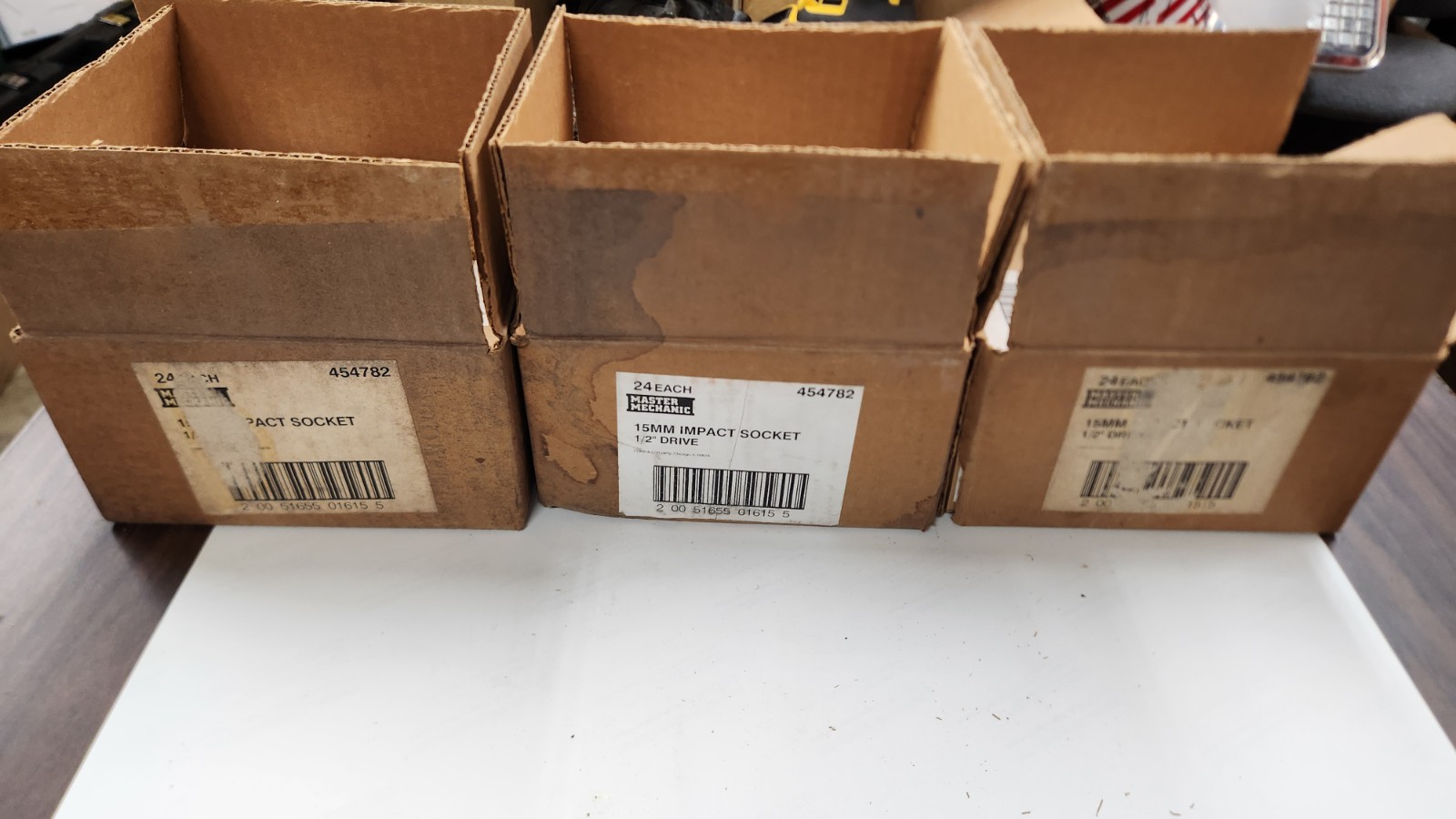 1/2″ drive x 15mm 6-point impact socket shallow standard MADE IN USA – LOT of 3