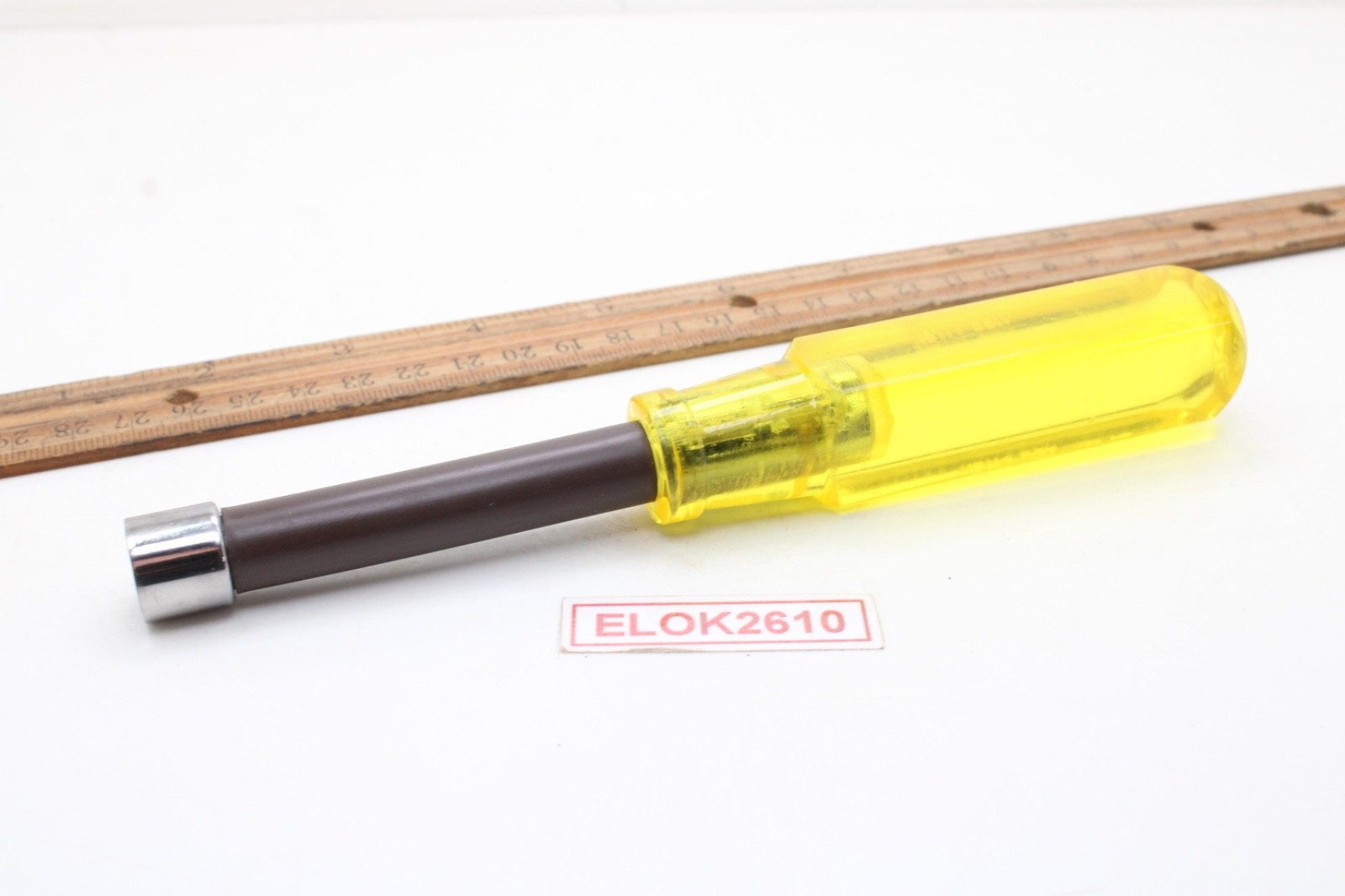 Snap-on ND 114 7/16″ 3″ Shank Brown Insulated Amber Handle Nut Driver USA